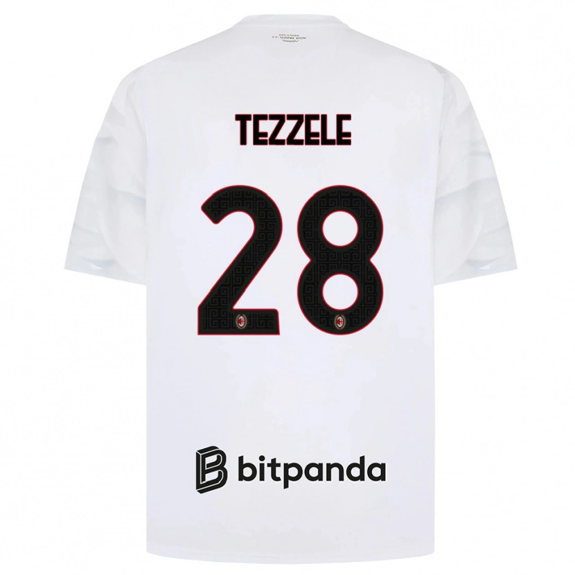 Danxen Homem Camisola Matteo Tezzele #28 Branco Vermelho Preto Alternativa 2026/27 Camisa