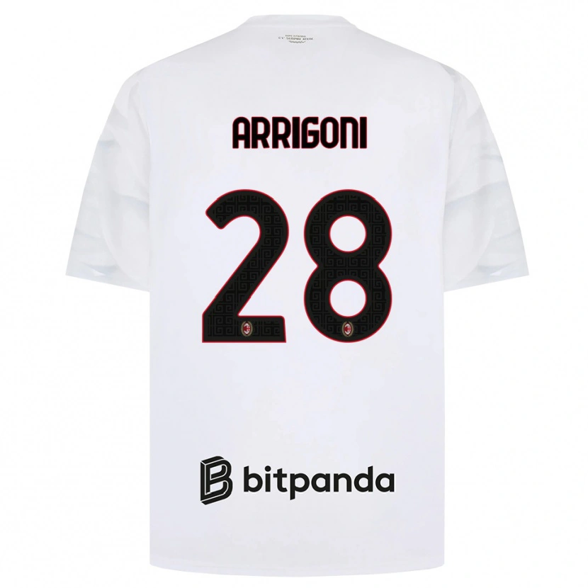 Danxen Homem Camisola Giorgia Arrigoni #28 Branco Vermelho Preto Alternativa 2026/27 Camisa