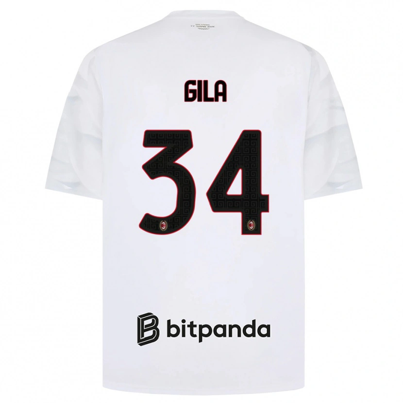 Danxen Homem Camisola Mario Gila #34 Branco Vermelho Preto Alternativa 2026/27 Camisa