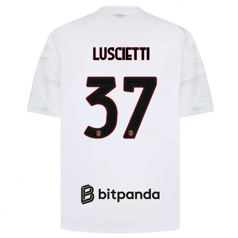 Danxen Homem Camisola Abebe Luscietti #37 Branco Vermelho Preto Alternativa 2026/27 Camisa
