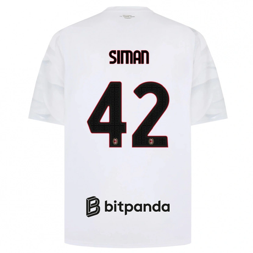 Danxen Homem Camisola Alexandru Șiman #42 Branco Vermelho Preto Alternativa 2026/27 Camisa