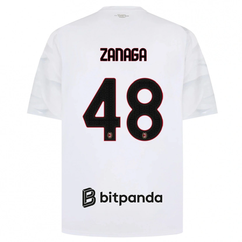 Danxen Homem Camisola Edoardo Zanaga #48 Branco Vermelho Preto Alternativa 2026/27 Camisa