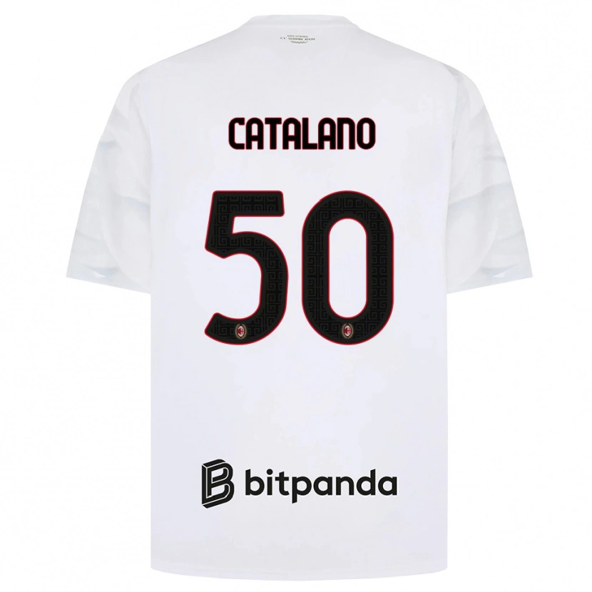 Danxen Homem Camisola Alessio Catalano #50 Branco Vermelho Preto Alternativa 2026/27 Camisa