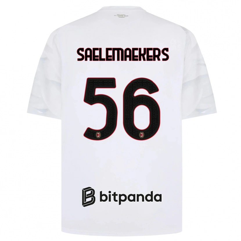 Danxen Homem Camisola Alexis Saelemaekers #56 Branco Vermelho Preto Alternativa 2026/27 Camisa