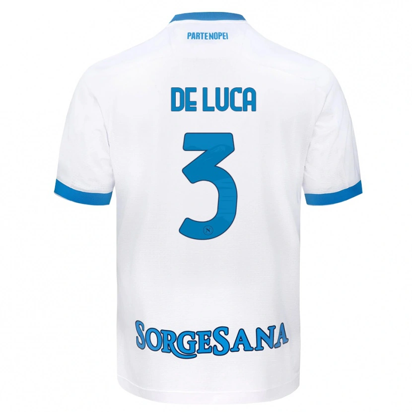 Danxen Homem Camisola Alfonso De Luca #3 Azul Celeste Branco Alternativa 2026/27 Camisa