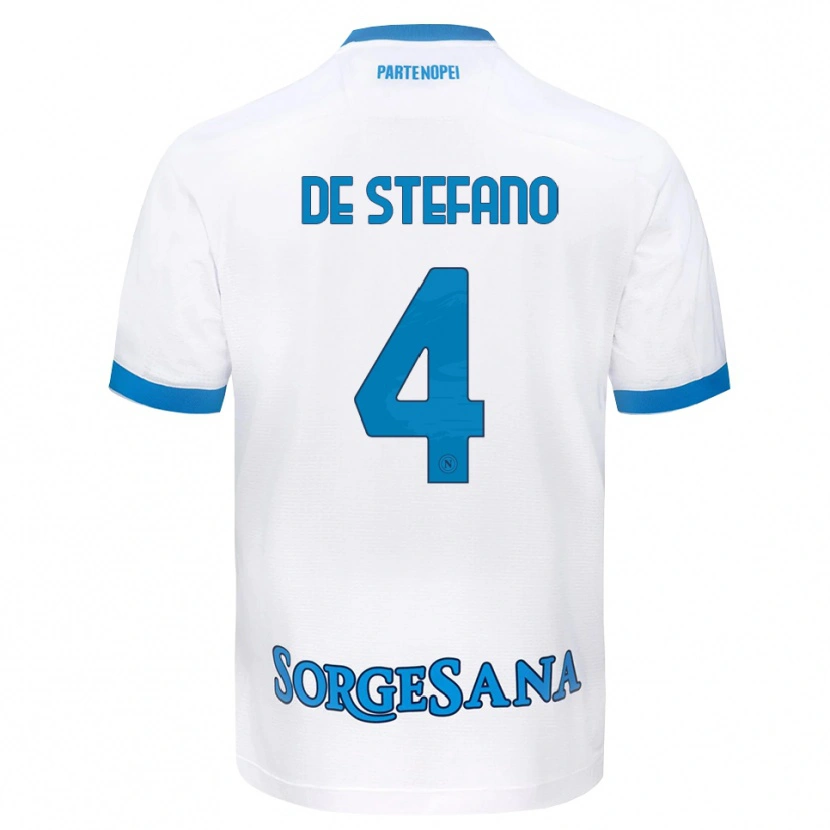 Danxen Homem Camisola Francesco De Stefano #4 Azul Celeste Branco Alternativa 2026/27 Camisa