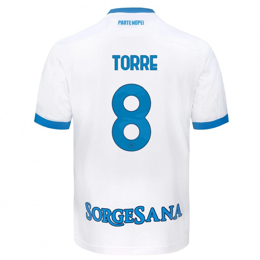 Danxen Homem Camisola Christian Torre #8 Azul Celeste Branco Alternativa 2026/27 Camisa