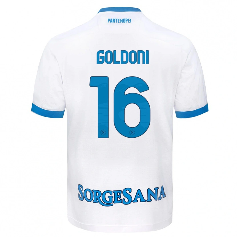 Danxen Homem Camisola Eleonora Goldoni #16 Azul Celeste Branco Alternativa 2026/27 Camisa