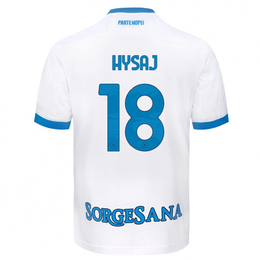 Danxen Homem Camisola Daniel Hysaj #18 Azul Celeste Branco Alternativa 2026/27 Camisa
