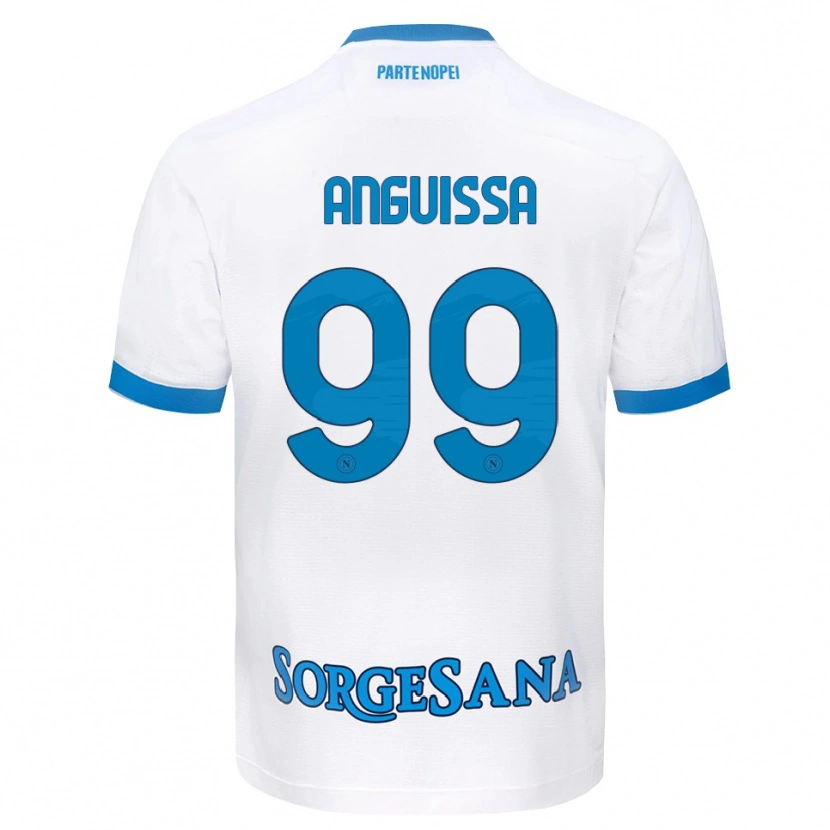 Danxen Homem Camisola Frank Anguissa #99 Azul Celeste Branco Alternativa 2026/27 Camisa