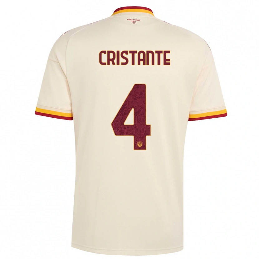 Danxen Homem Camisola Bryan Cristante #4 Champagne Vermelho Amarelo Alternativa 2026/27 Camisa