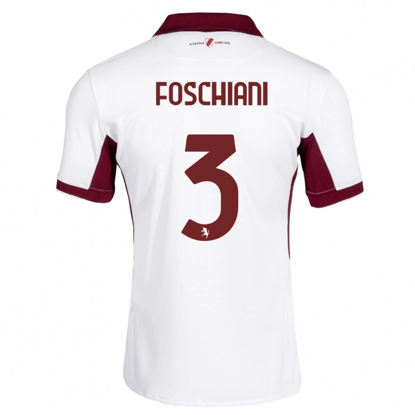 Danxen Homem Camisola Francesco Foschiani #3 Bordô Branco Vermelho Alternativa 2026/27 Camisa