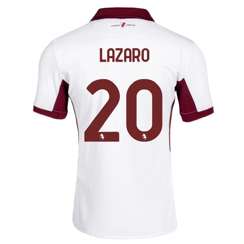 Danxen Homem Camisola Valentino Lazaro #20 Bordô Branco Vermelho Alternativa 2026/27 Camisa