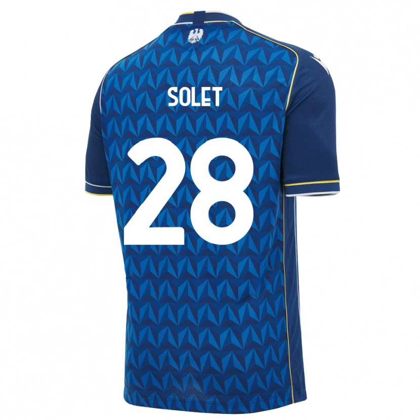 Danxen Homem Camisola Oumar Solet #28 Azul Real Branco Azul Alternativa 2026/27 Camisa