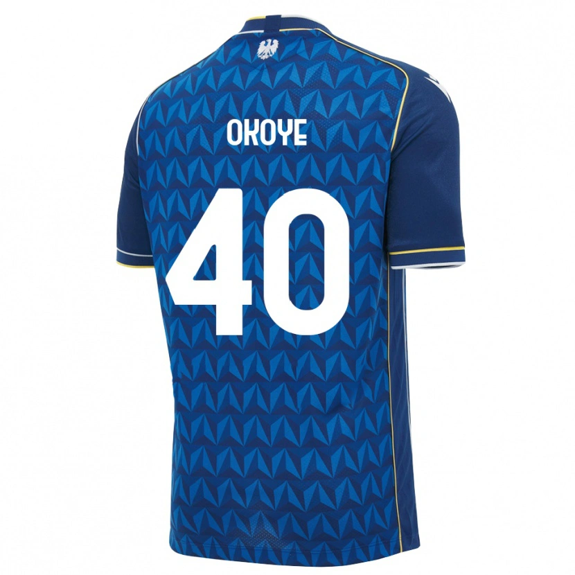 Danxen Homem Camisola Maduka Okoye #40 Azul Real Branco Azul Alternativa 2026/27 Camisa