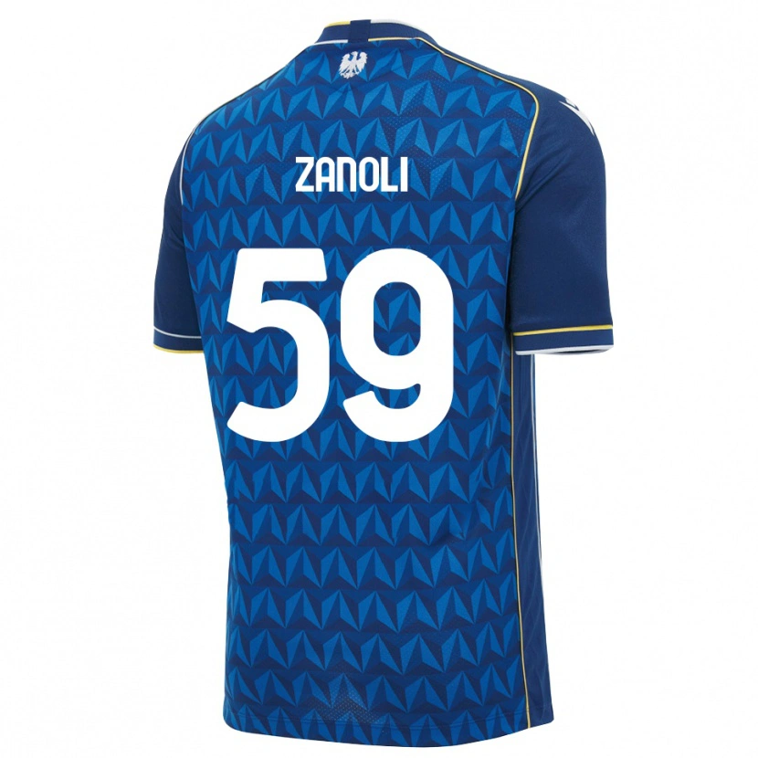 Danxen Homem Camisola Alessandro Zanoli #59 Azul Real Branco Azul Alternativa 2026/27 Camisa