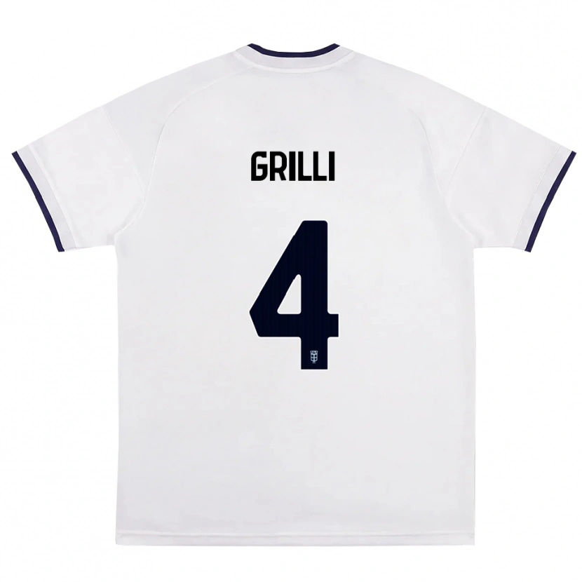 Danxen Homem Camisola Federico Grilli #4 Branco Vermelho Azul Real Alternativa 2026/27 Camisa