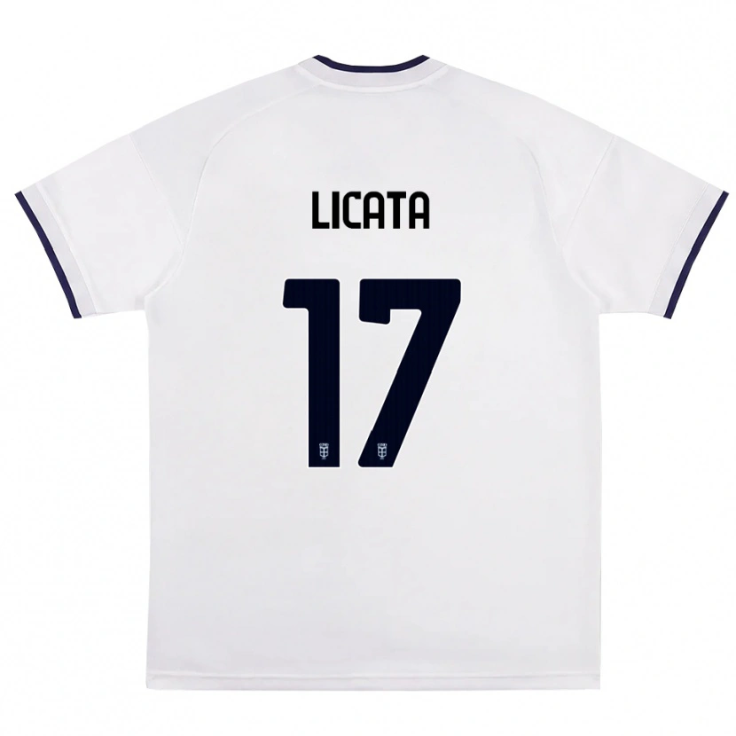 Danxen Homem Camisola Alessandro Licata #17 Branco Vermelho Azul Real Alternativa 2026/27 Camisa