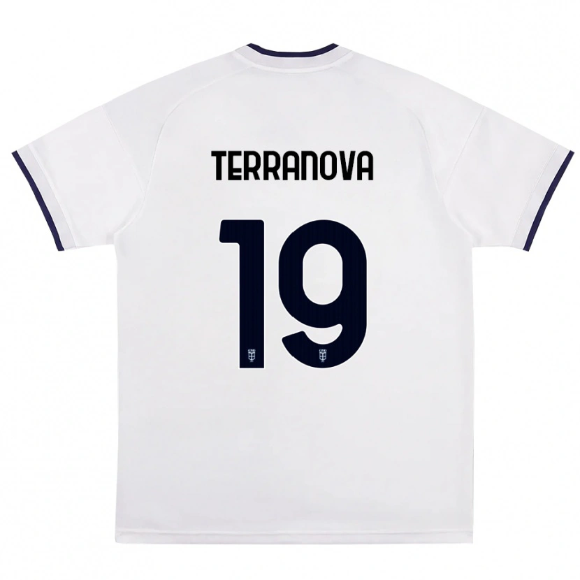 Danxen Homem Camisola Mattia Terranova #19 Branco Vermelho Azul Real Alternativa 2026/27 Camisa