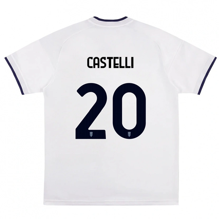Danxen Homem Camisola Matteo Castelli #20 Branco Vermelho Azul Real Alternativa 2026/27 Camisa
