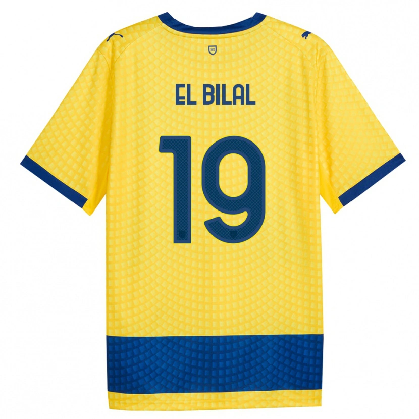 Danxen Homem Camisola El Bilal Touré #19 Amarelo Azul Preto Alternativa 2026/27 Camisa