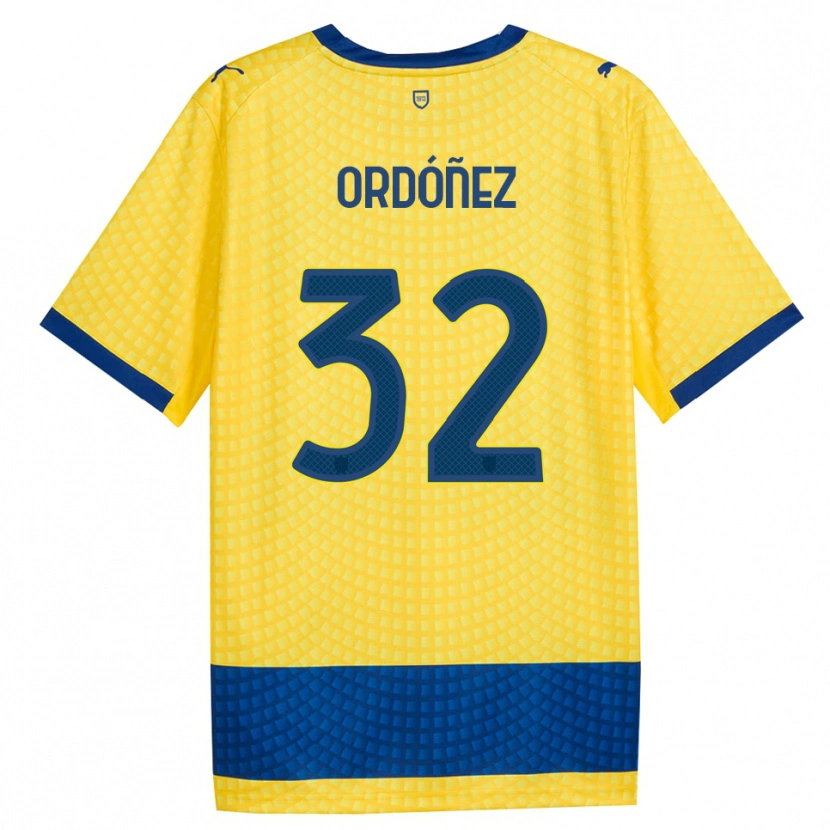 Danxen Homem Camisola Christian Ordóñez #32 Amarelo Azul Preto Alternativa 2026/27 Camisa