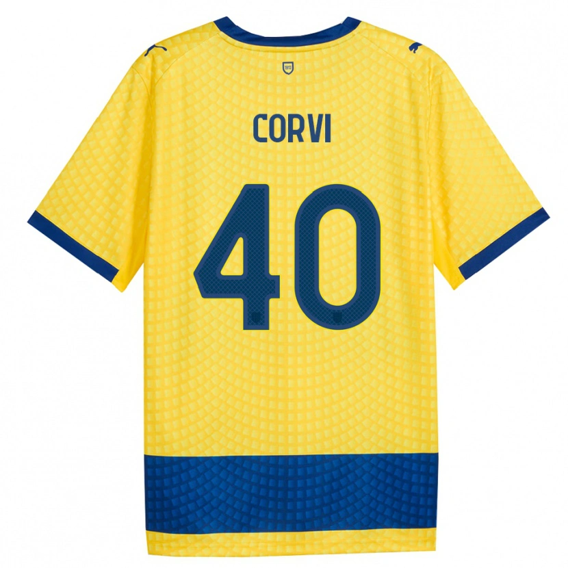 Danxen Homem Camisola Edoardo Corvi #40 Amarelo Azul Preto Alternativa 2026/27 Camisa