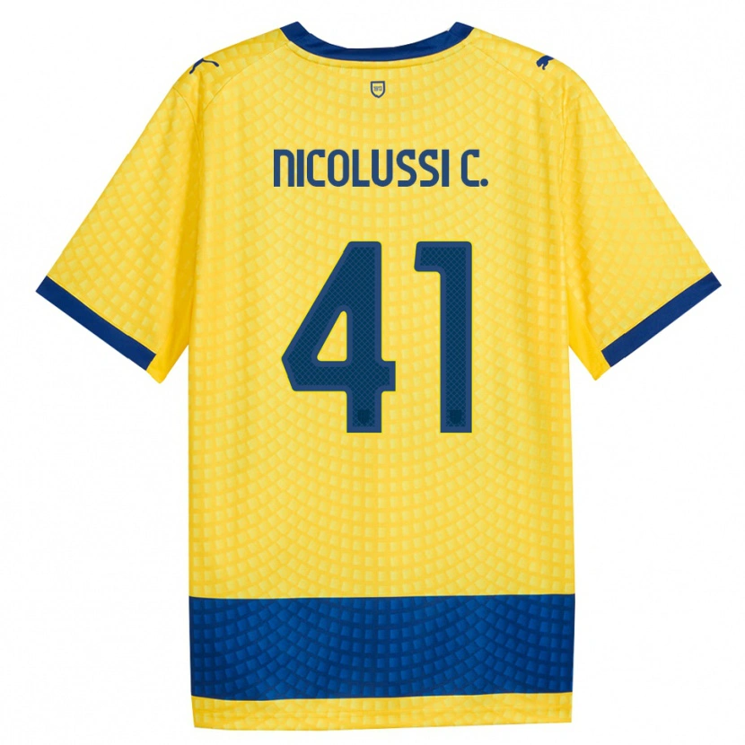 Danxen Homem Camisola Hans Nicolussi Caviglia #41 Amarelo Azul Preto Alternativa 2026/27 Camisa