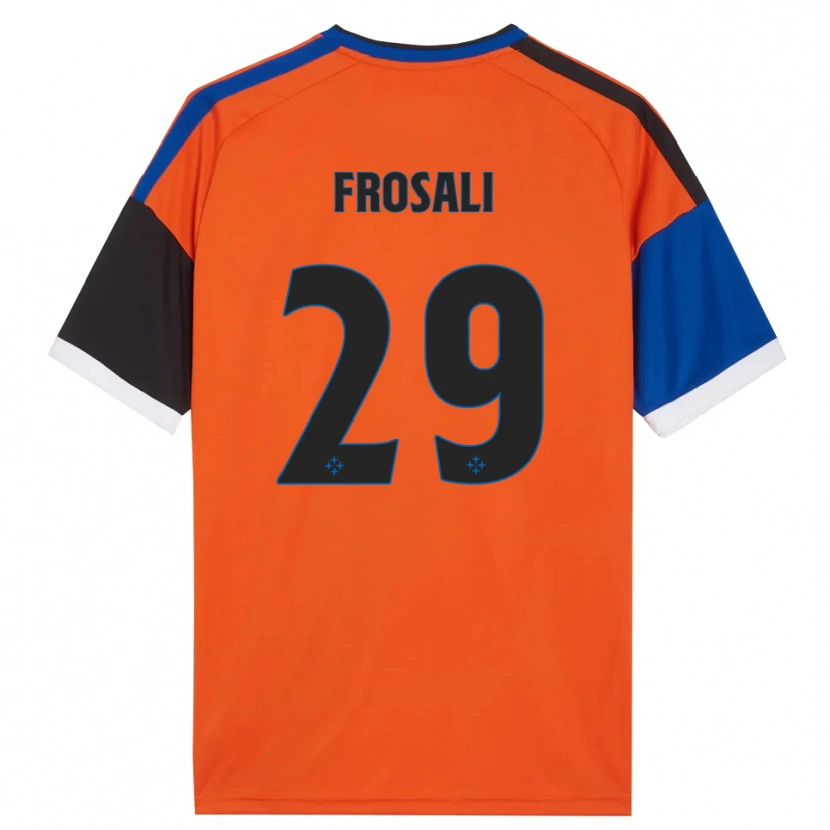 Danxen Homem Camisola Jacopo Frosali #29 Laranja Azul Preto Branco Alternativa 2026/27 Camisa