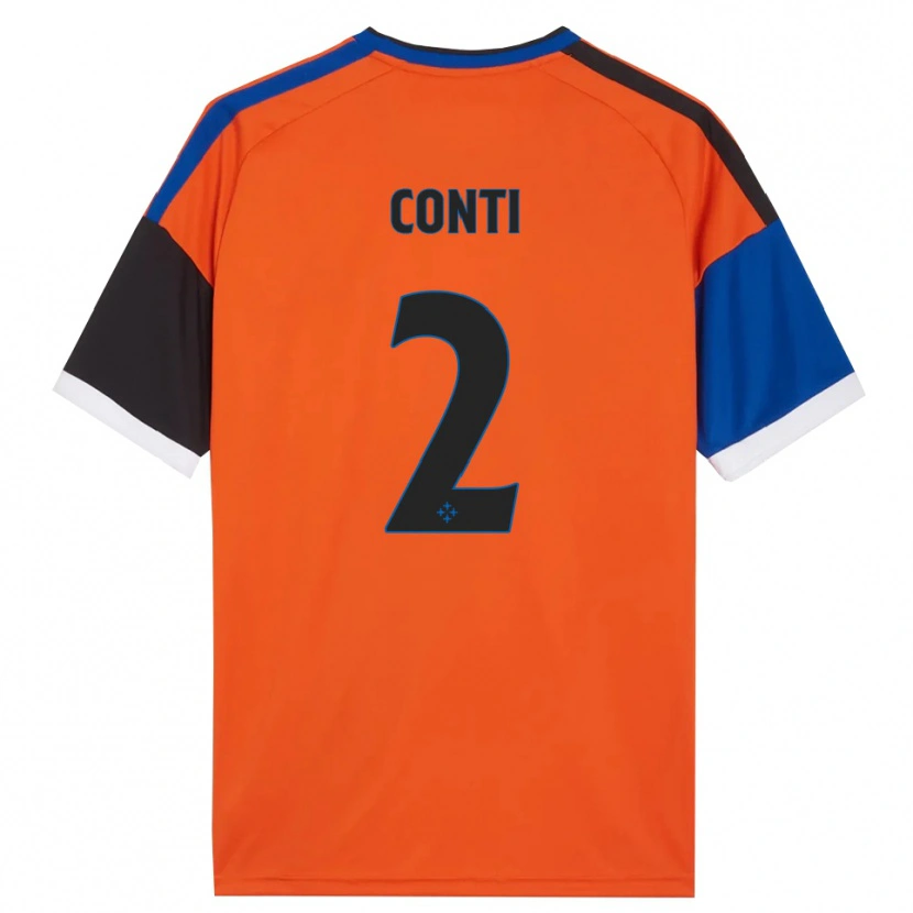Danxen Homem Camisola Niccolò Conti #2 Laranja Azul Preto Branco Alternativa 2026/27 Camisa