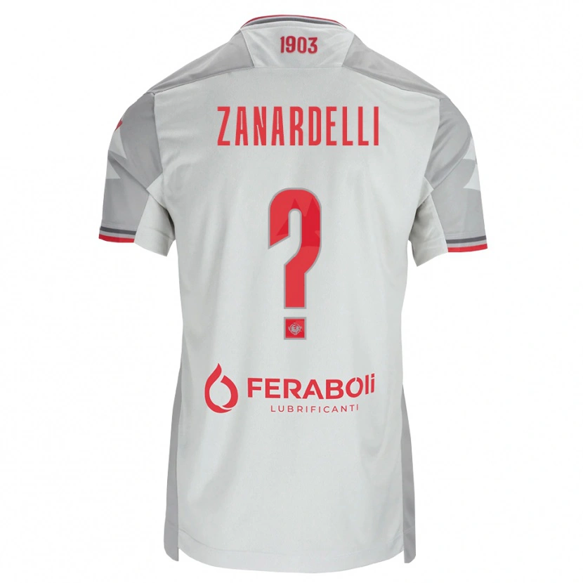 Danxen Homem Camisola Nicola Zanardelli #0 Cinza Branco Vermelho Alternativa 2026/27 Camisa