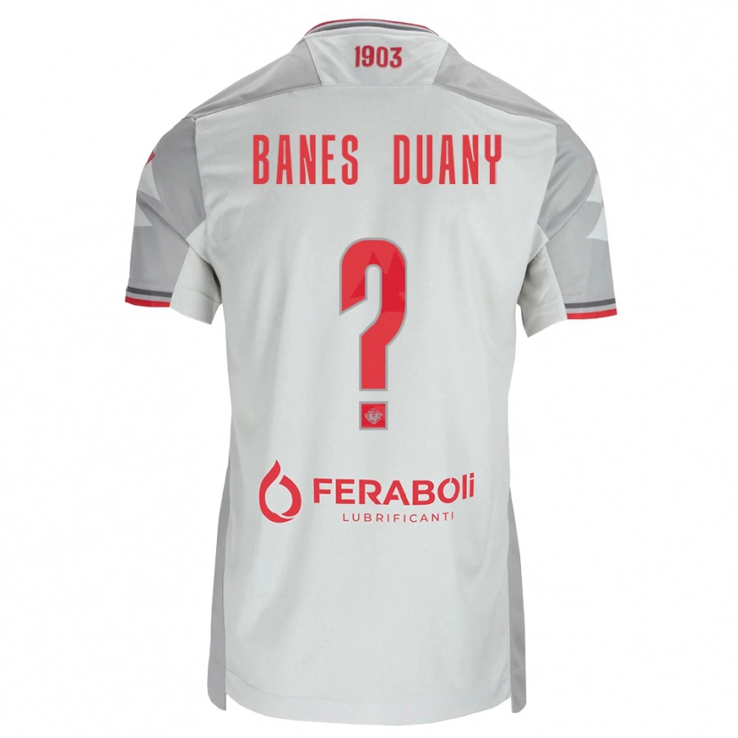 Danxen Homem Camisola Alessandro Banes Duany #0 Cinza Branco Vermelho Alternativa 2026/27 Camisa