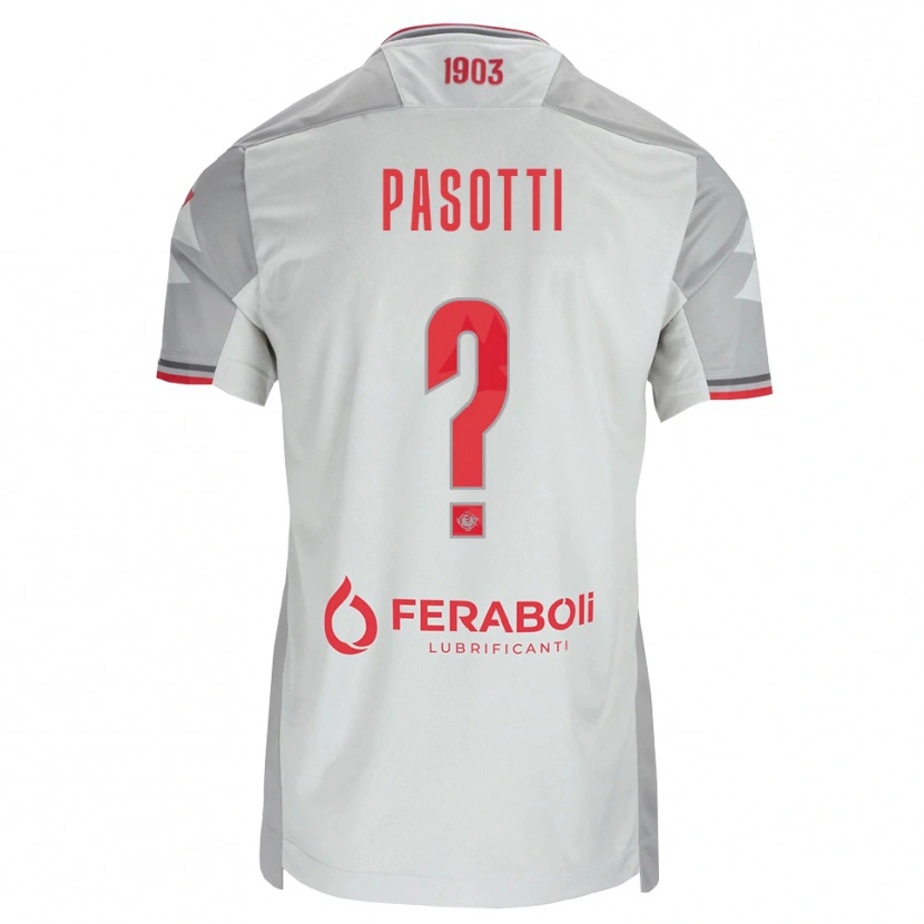 Danxen Homem Camisola Fabrizio Pasotti #0 Cinza Branco Vermelho Alternativa 2026/27 Camisa