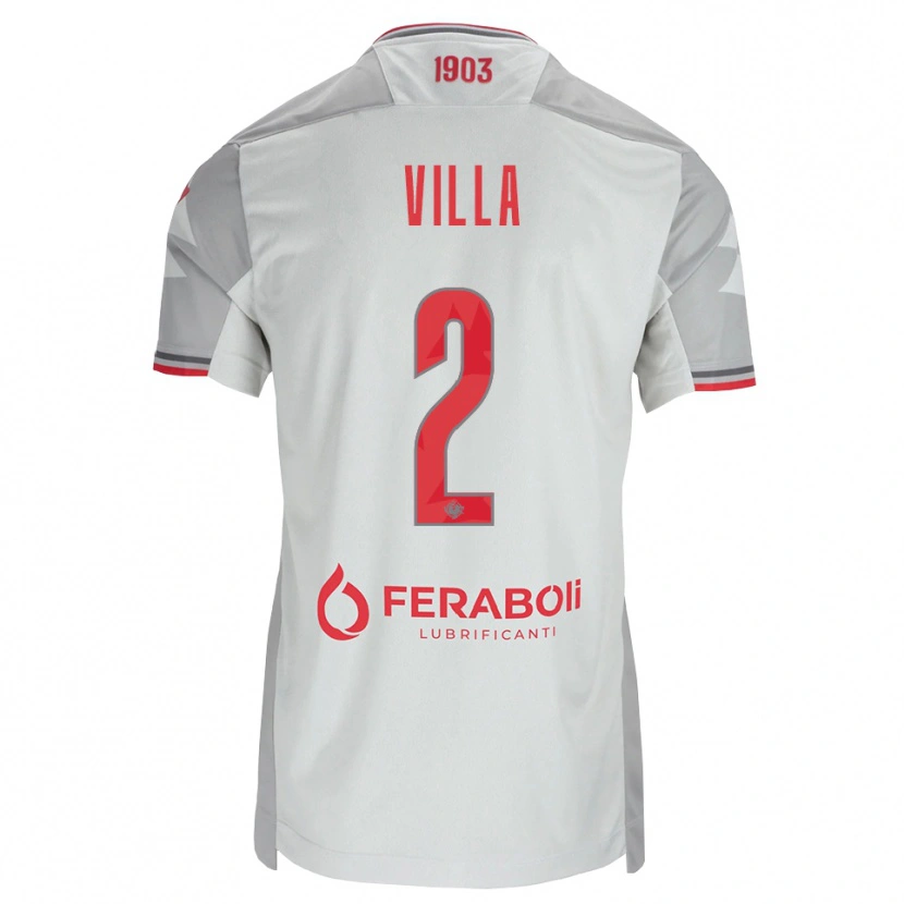 Danxen Homem Camisola Riccardo Villa #2 Cinza Branco Vermelho Alternativa 2026/27 Camisa