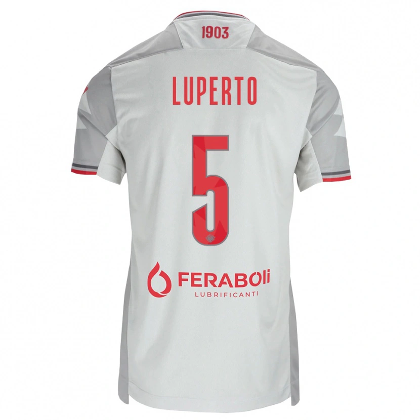 Danxen Homem Camisola Sebastiano Luperto #5 Cinza Branco Vermelho Alternativa 2026/27 Camisa