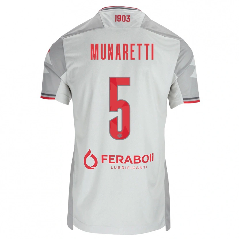 Danxen Homem Camisola Luca Munaretti #5 Cinza Branco Vermelho Alternativa 2026/27 Camisa