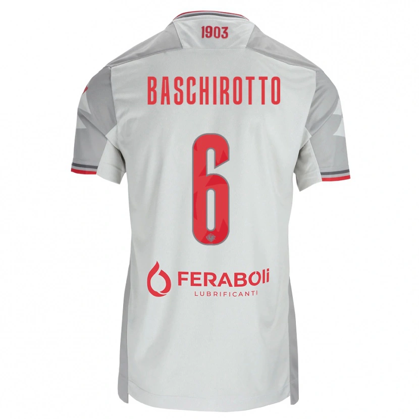 Danxen Homem Camisola Federico Baschirotto #6 Cinza Branco Vermelho Alternativa 2026/27 Camisa