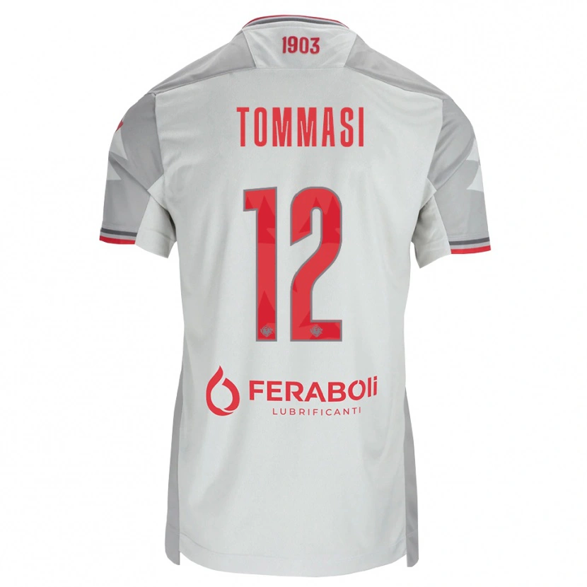 Danxen Homem Camisola Francesco Tommasi #12 Cinza Branco Vermelho Alternativa 2026/27 Camisa