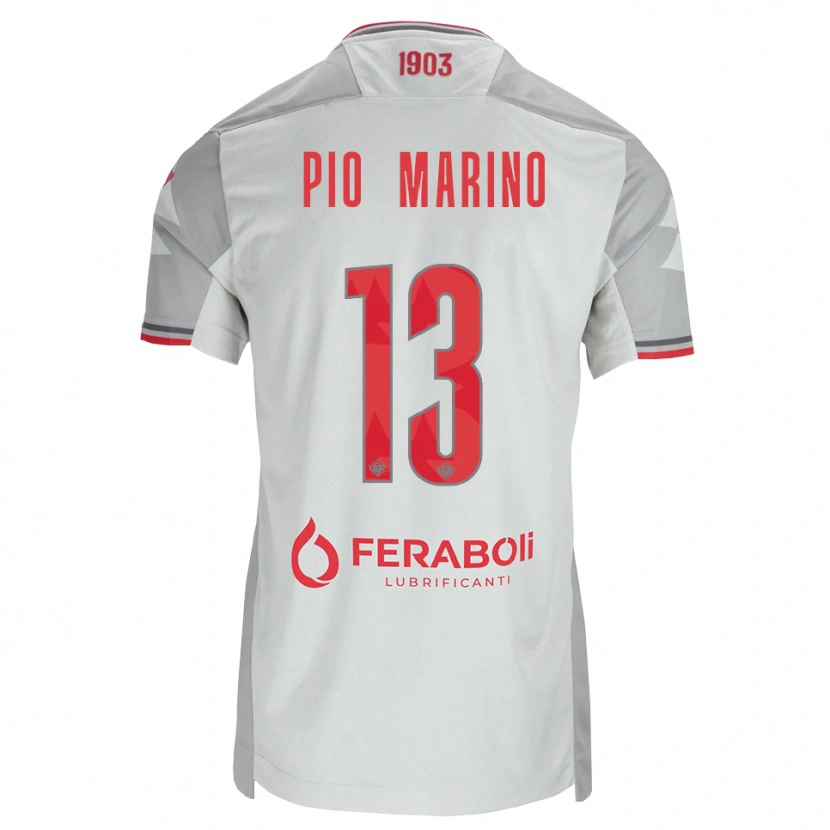 Danxen Homem Camisola Lorenzo Pio Marino #13 Cinza Branco Vermelho Alternativa 2026/27 Camisa