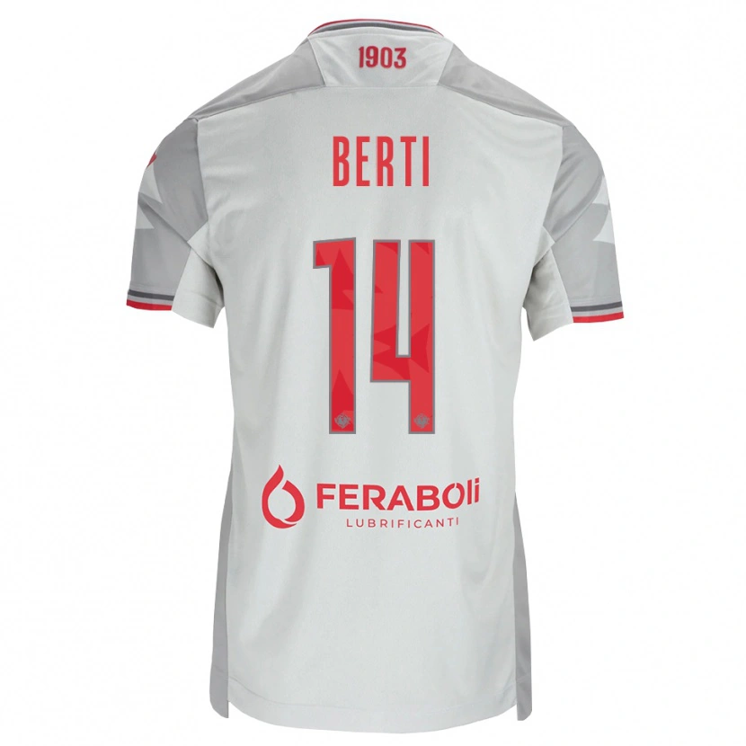 Danxen Homem Camisola Tommaso Berti #14 Cinza Branco Vermelho Alternativa 2026/27 Camisa