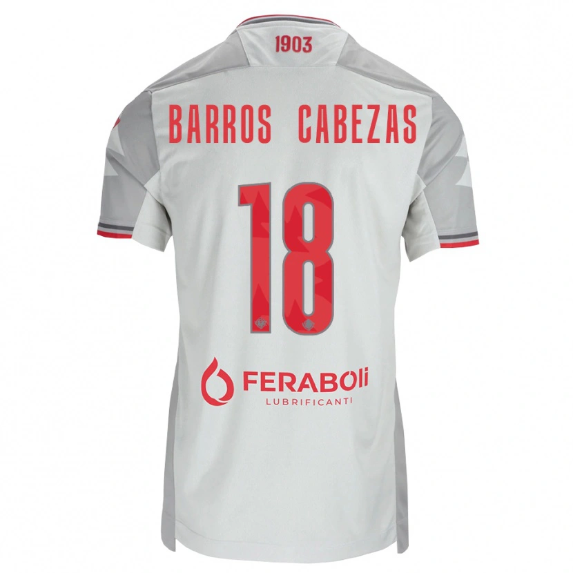 Danxen Homem Camisola Ronie Barros Cabezas #18 Cinza Branco Vermelho Alternativa 2026/27 Camisa