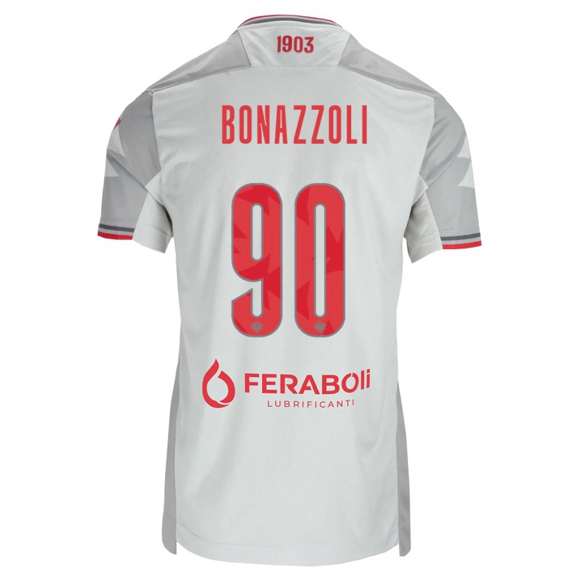 Danxen Homem Camisola Federico Bonazzoli #90 Cinza Branco Vermelho Alternativa 2026/27 Camisa