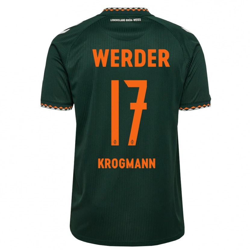 Danxen Homem Camisola Avid Krogmann #17 Verde Escuro Laranja Branco Alternativa 2026/27 Camisa