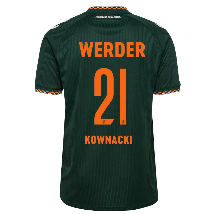 Danxen Homem Camisola Dawid Kownacki #21 Verde Escuro Laranja Branco Alternativa 2026/27 Camisa