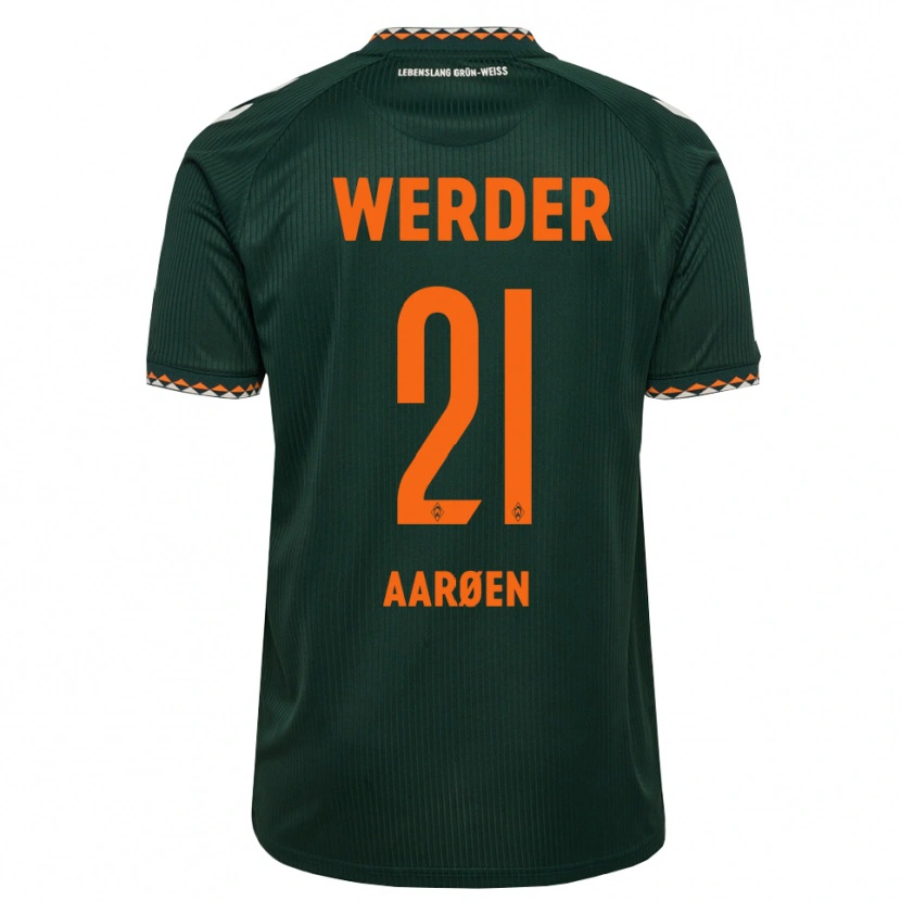 Danxen Homem Camisola Isak Hansen-Aaröen #21 Verde Escuro Laranja Branco Alternativa 2026/27 Camisa