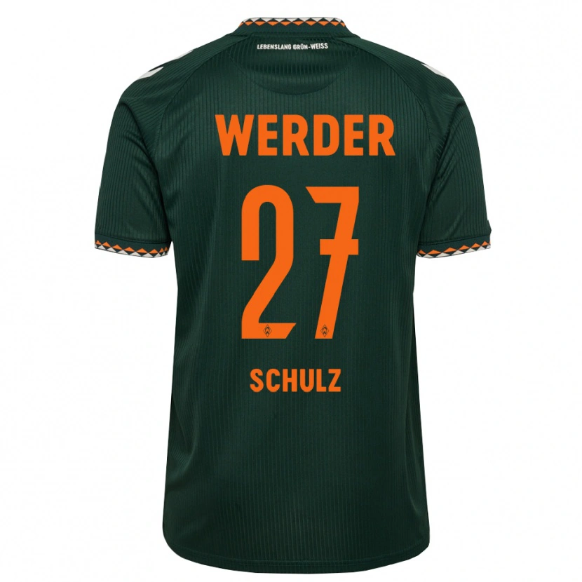 Danxen Homem Camisola Ole Schulz #27 Verde Escuro Laranja Branco Alternativa 2026/27 Camisa