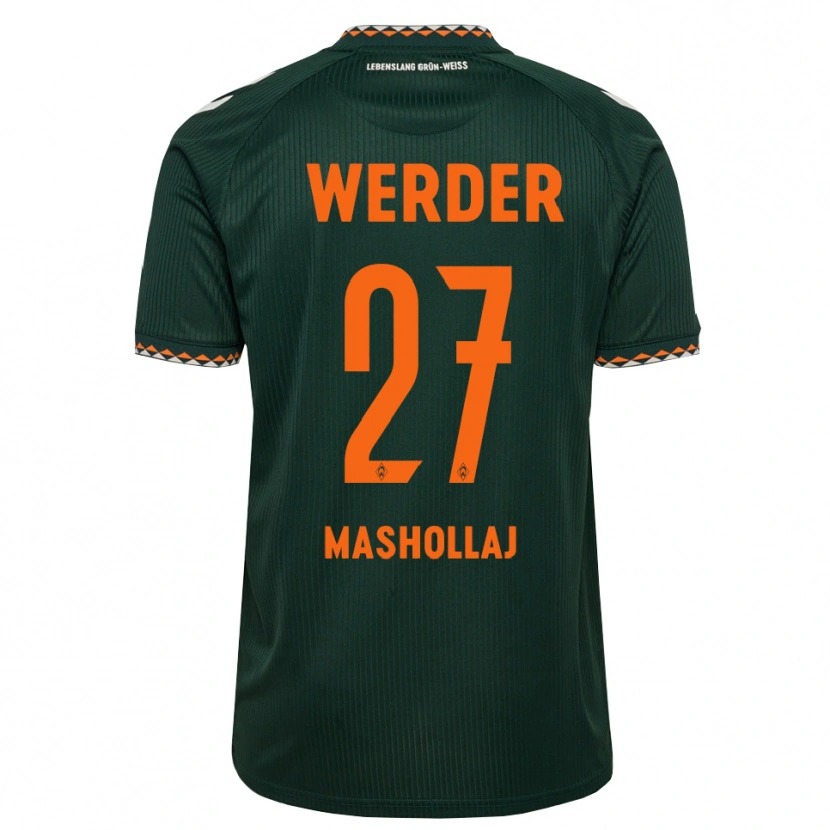 Danxen Homem Camisola Benjamin Mashollaj #27 Verde Escuro Laranja Branco Alternativa 2026/27 Camisa