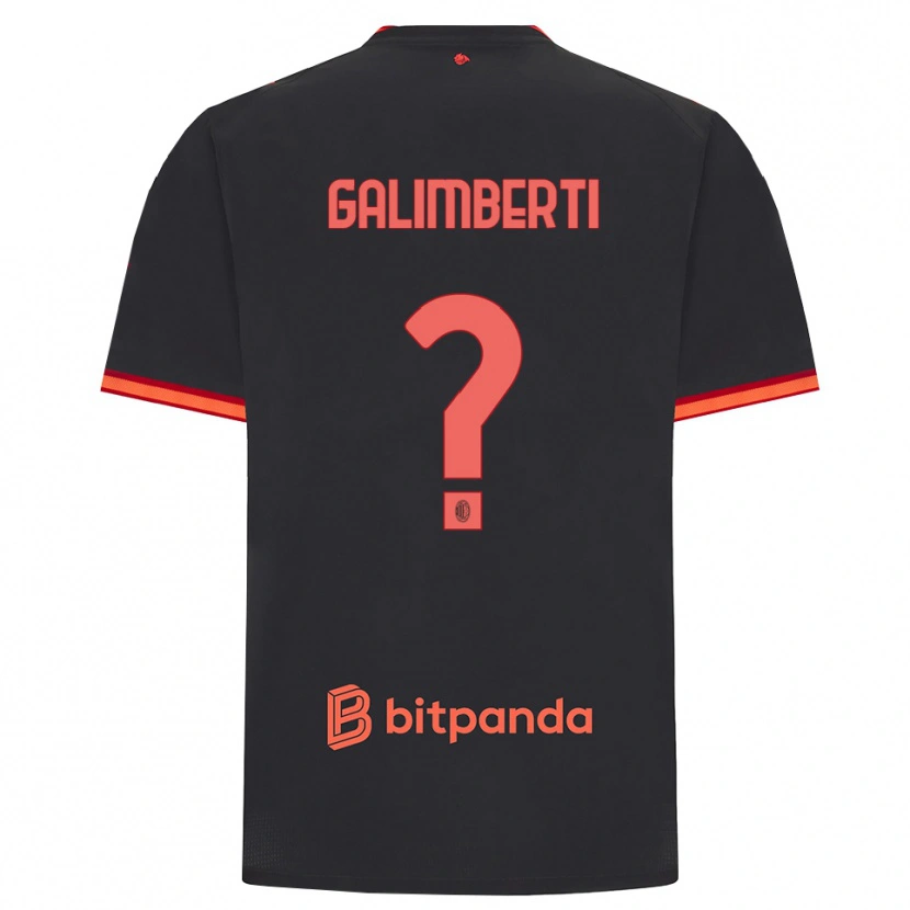 Danxen Homem Camisola Vittorio Galimberti #0 Preto Vermelho Terceiro 2026/27 Camisa
