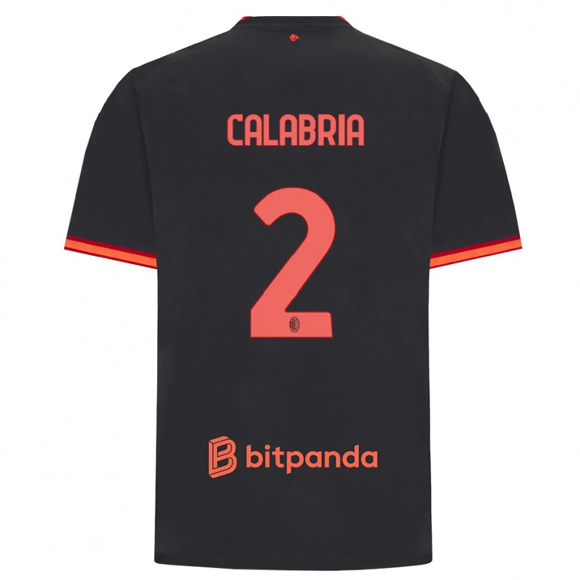 Danxen Homem Camisola Davide Calabria #2 Preto Vermelho Terceiro 2026/27 Camisa
