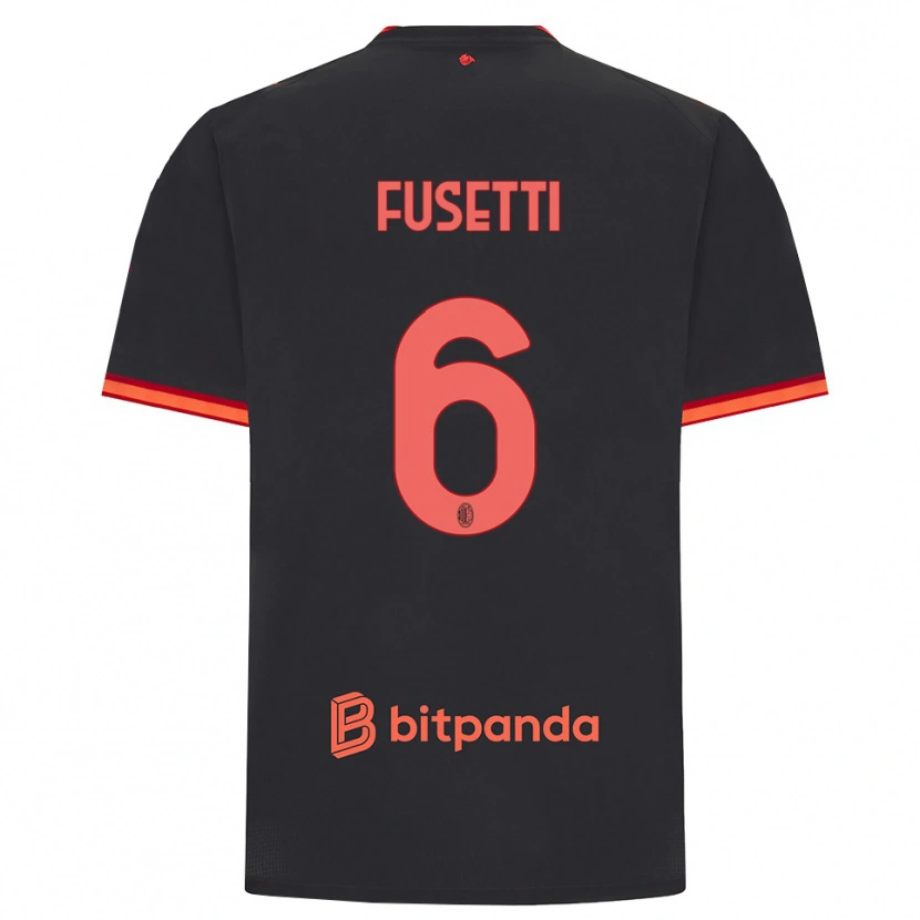 Danxen Homem Camisola Laura Fusetti #6 Preto Vermelho Terceiro 2026/27 Camisa